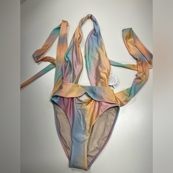 PQ Swim Alex One Piece Swimsuit in Golden Hour New With Tags Size Medium Wrap - Picture 3 of 10